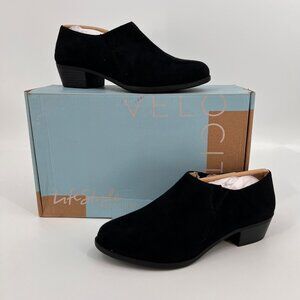 LifeStride Abilene Ankle Bootie Black Size 7M Fabric Upper Block Heel Slip On